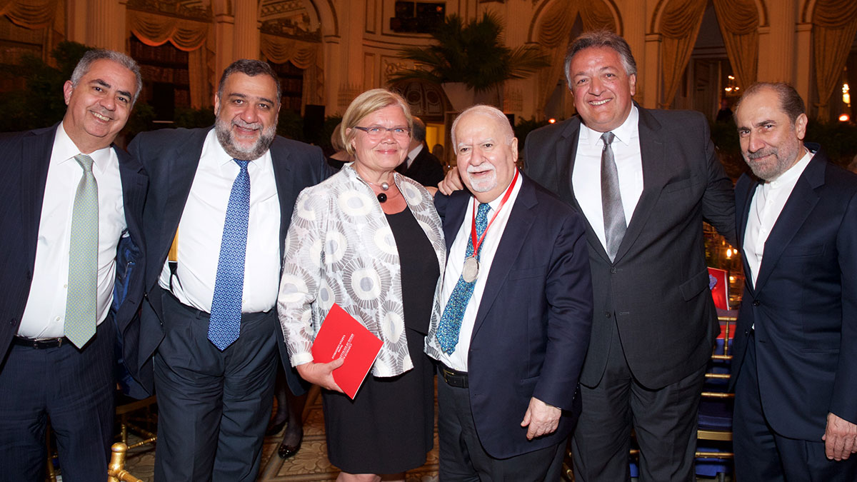 From left: Nazareth Festekjian, Ruben Vardanyan, Anna Afeyan, Vartan Gregorian, Noubar Afeyan, and Garo Armen (Photo: Julie Skarratt)