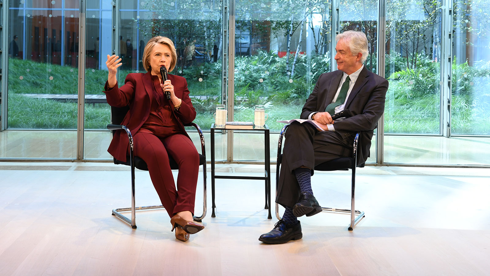 From informed and provocative perspectives, Hillary Rodham Clinton, the former U.S. Secretary of State, discussed the outlook for advancing global peace during a conversation with William J. Burns, president of the Carnegie Endowment for International Peace.